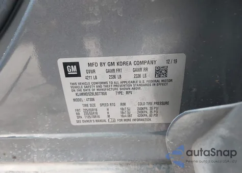 2020 Buick Encore Gx Fwd Select from USA, damaged, VIN KL4MMDS28LB077858